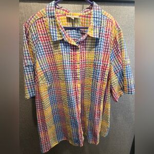 Woman Within Colorful Plaid Women's Shirt